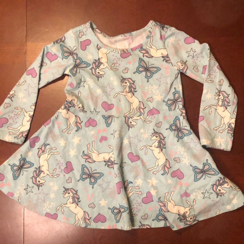 Long Sleeve Unicorn and Butterfly Dress